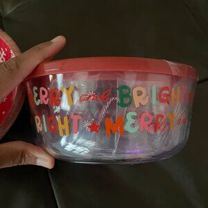 NWT SEALED Christmas Season Holiday Containers, set of 2 Stacking Containers